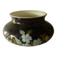 Vase centre de table en faience bleu de four decor emaille sarreguemines