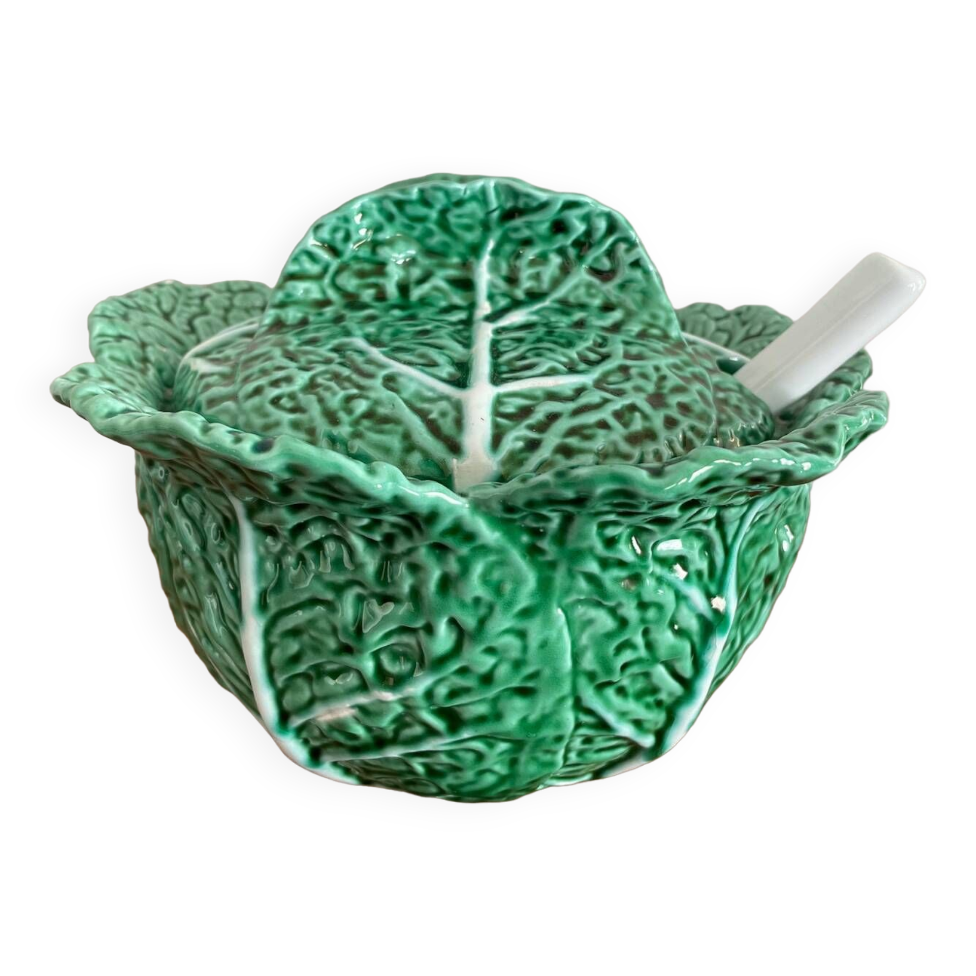 Tureen slush green cabbage with its spoon
