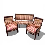 Antique Empire-style salon, 3 pieces. Original upholstery.