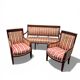 Antique Empire-style salon, 3 pieces. Original upholstery.