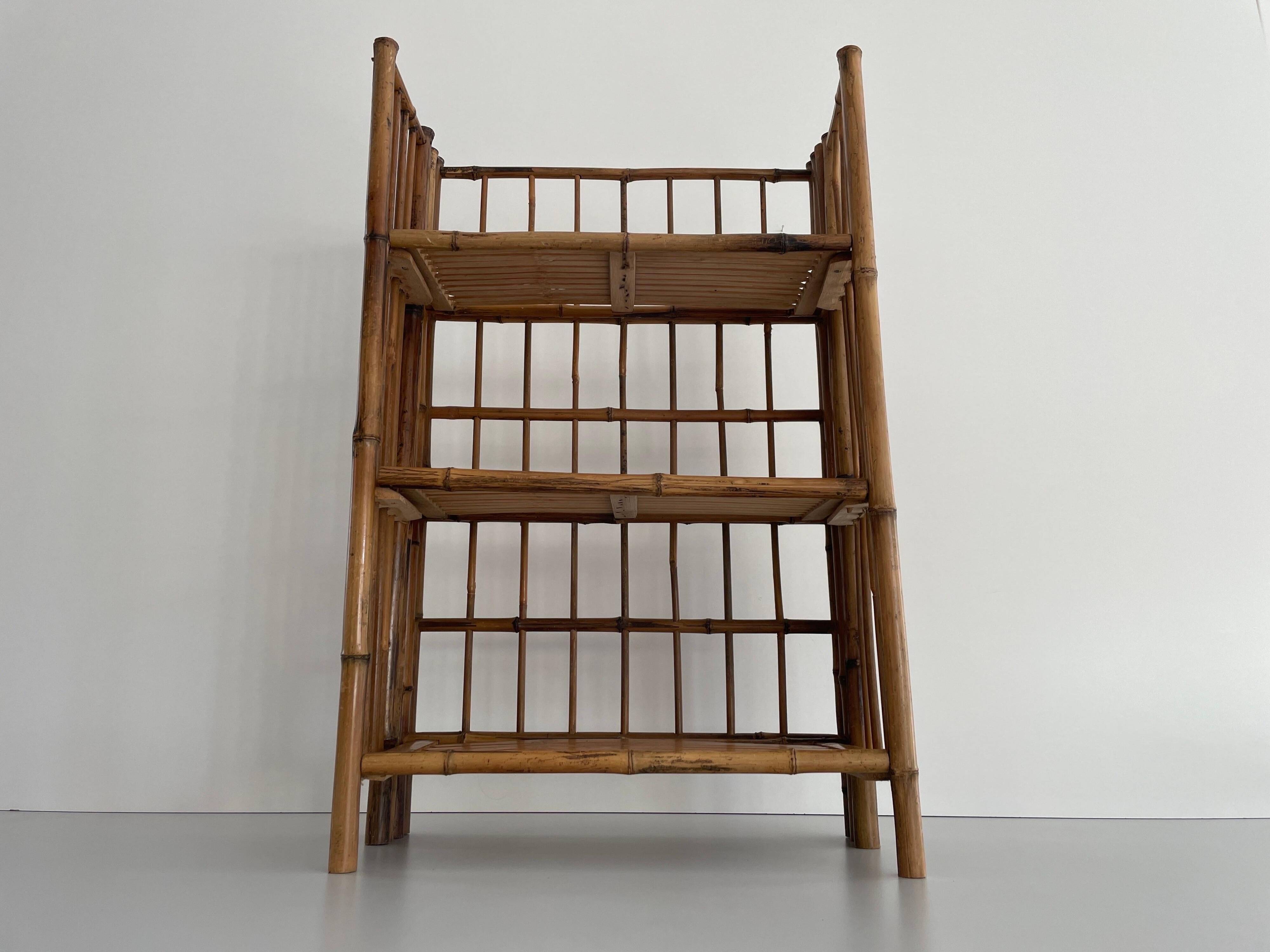 Folding bamboo shelf, 1960, Italy