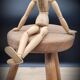 Cowherd stool tripod round solid wood