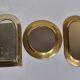 Set of three antique Moroccan brass mirrors, 32 cm