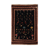 Black Vintage Handmade Wool Persian Rug- 128x157cm