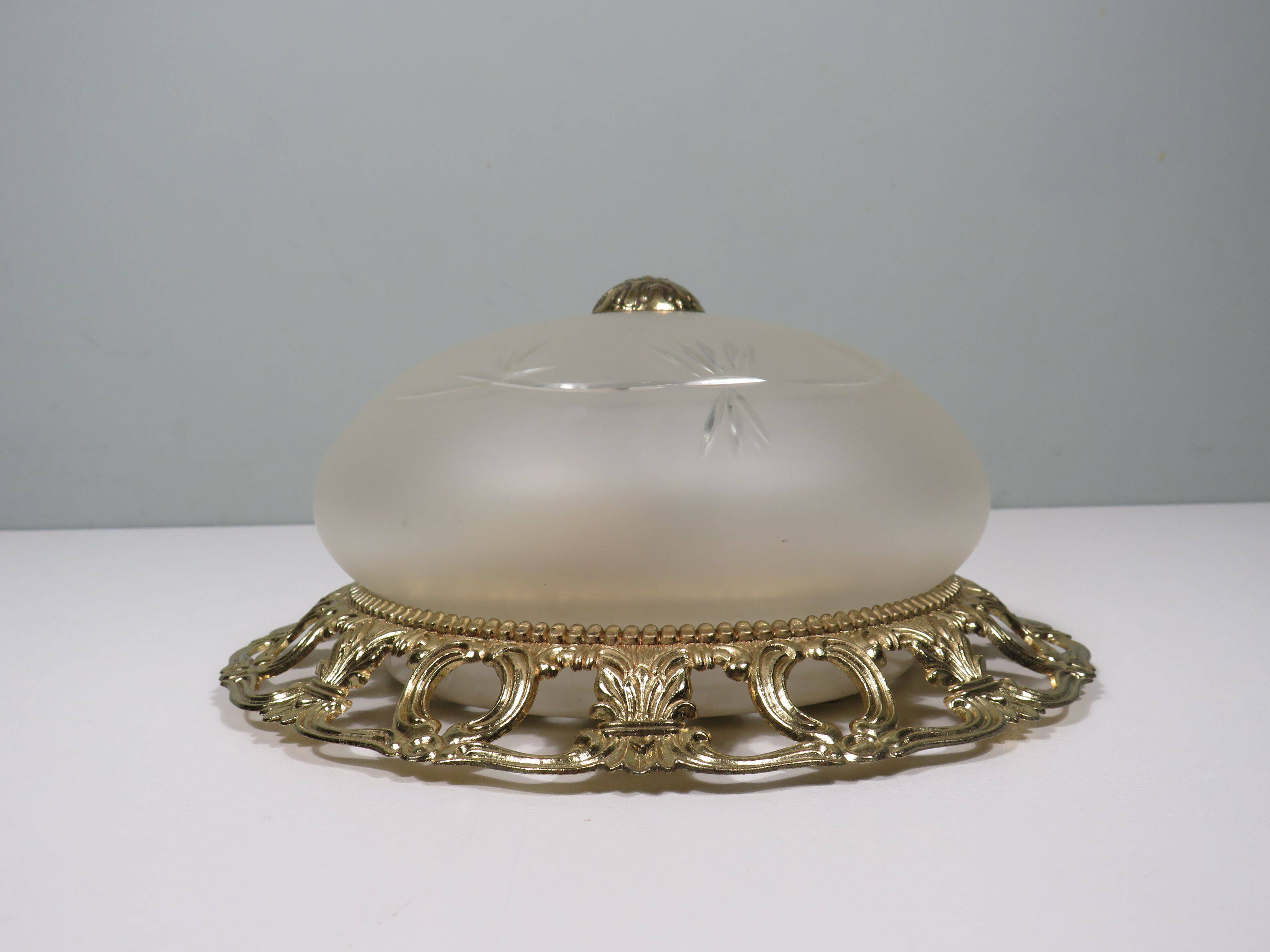 Vintage Ceiling Light | Matte White Glass with Cut-Out Pattern, 1960-1970 Belgium