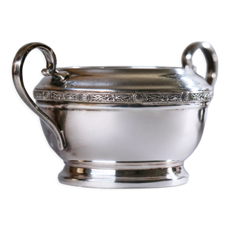 Vintage pot silver plate, old sheffield, 19th century