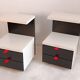 Tables de chevet postmodernes ikea noir et blanc 1980’s en tbeg