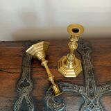 Pair of 18th century bronze candlesticks