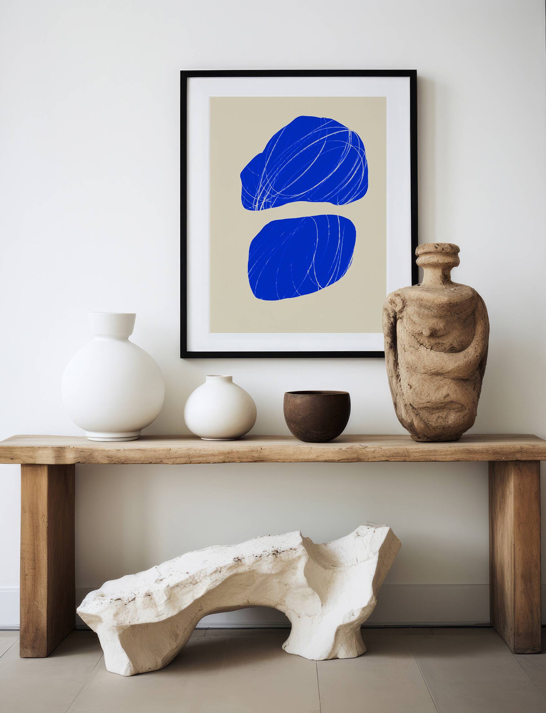 Abstract blue giclee print, 50x70cm