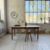 Beech and pine farmhouse table with spindle legs 170 cm