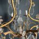 Louis XV style bronze chandelier with crystals and 6 lights