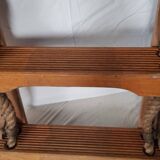 3-tier wood and rope boat shelf
