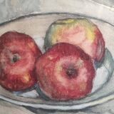 Vintage French still life in watercolour, signed Asquiedge