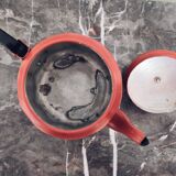 Painted pots and teapot
