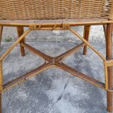 Fauteuil en osier ancien années 50