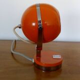 Orange and chrome eyeball table lamp