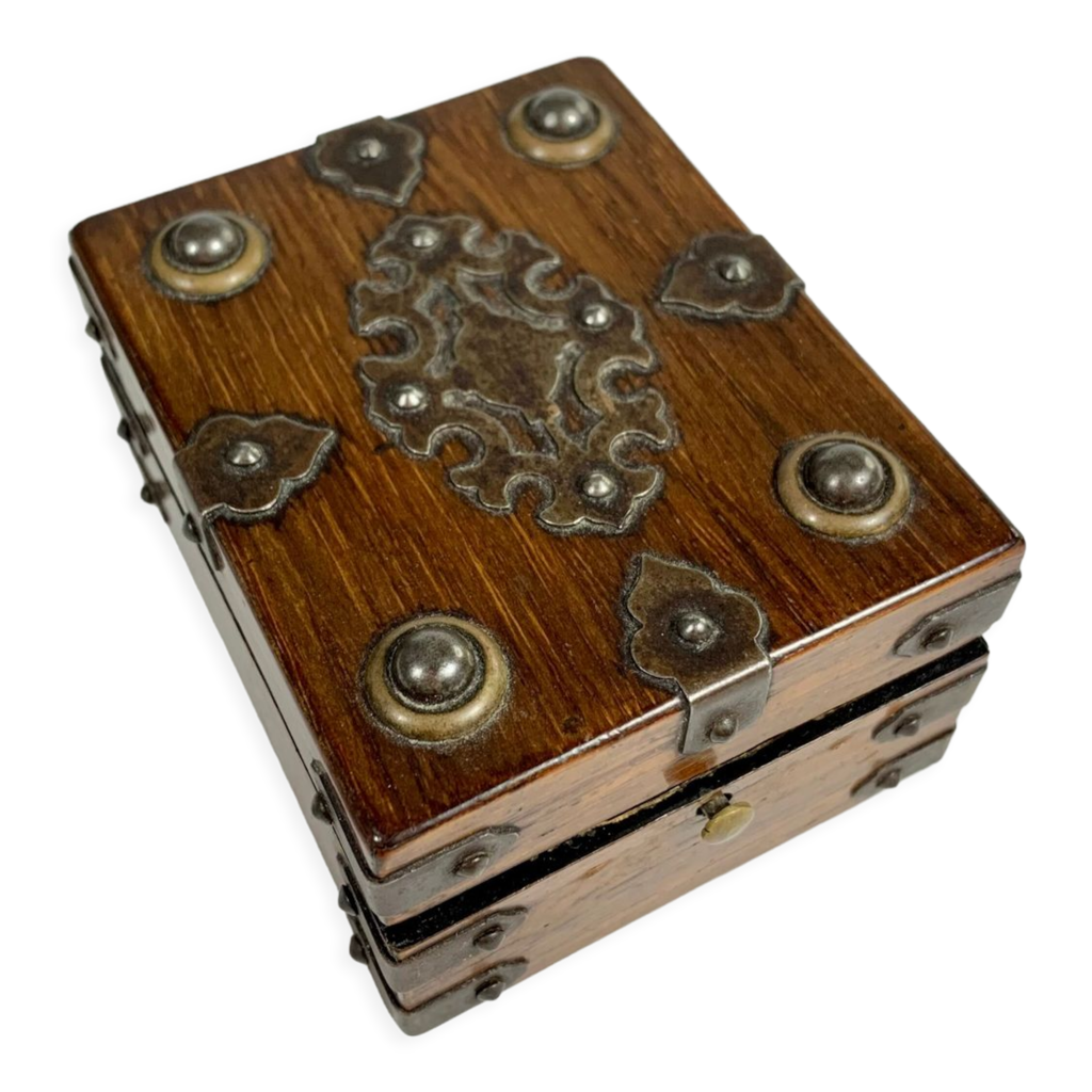 Demi-boîtier Couvercle Ancien Pour Montre à Gousset De 3cm, En Bois Avec Décor, à Restaurer