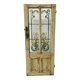 Passage door in patinated fir and Art Deco painted glass
