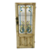 Passage door in patinated fir and Art Deco painted glass