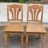 2 chaises bois massif pin