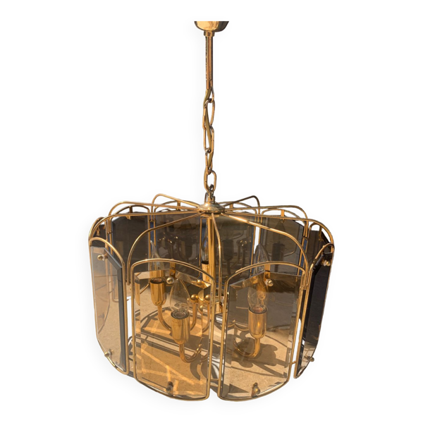 Suspension laiton et verre teinté