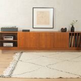 Two-piece hi-fi sideboard from the 1960s, teak veneer