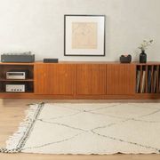 Two-piece hi-fi sideboard from the 1960s, teak veneer