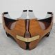 Mid-century coffee table in curved plywood with a glass top, 1940s.
