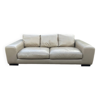 Canapé 3 places Roche Bobois en cuir beige
