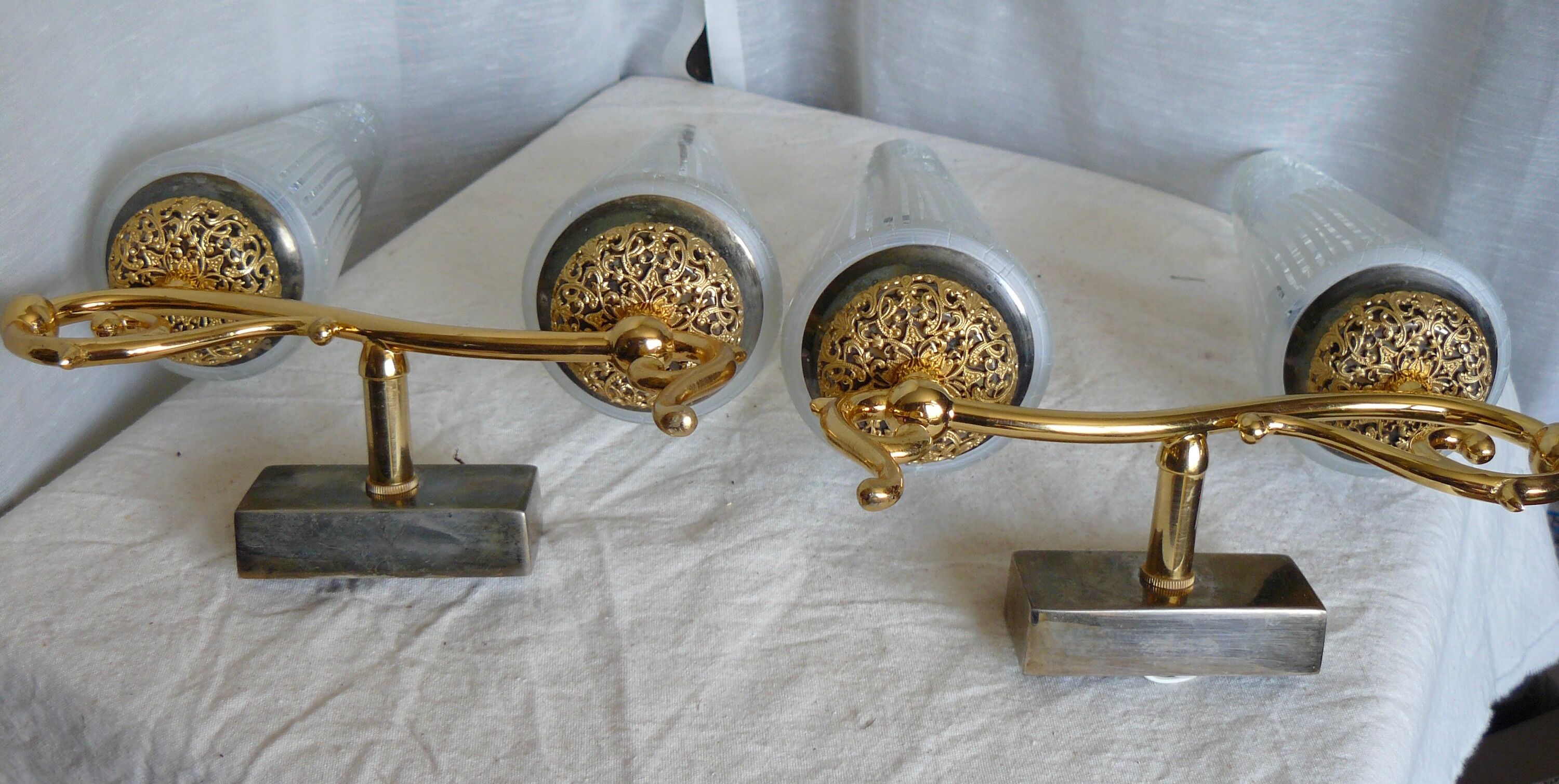 Pair of vintage double wall lamps 1950-60