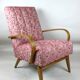 Art deco style rose velvet armchair, 1970s