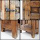 Armoire rustique en bois avec porte à panneau sculpté et ferrures en fer - Espagne, début XIXe siècle