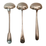 3 ladles in silver metal