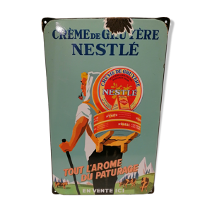 Plaque émaillée Nestlé crème