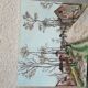Canvas on village scene frame signed vintage Denise