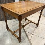 Bureau 1 tiroir en bois massif chêne pieds tournés et sculptés 89x62cm