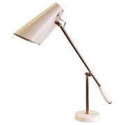 Midcentury Modern White Table Lamp "Birdy" by Birger Dahl, Sonnico, Norway 1950s