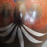 Vintage ceramic signed V. Silva owl Tonala Mexico 60s-70s