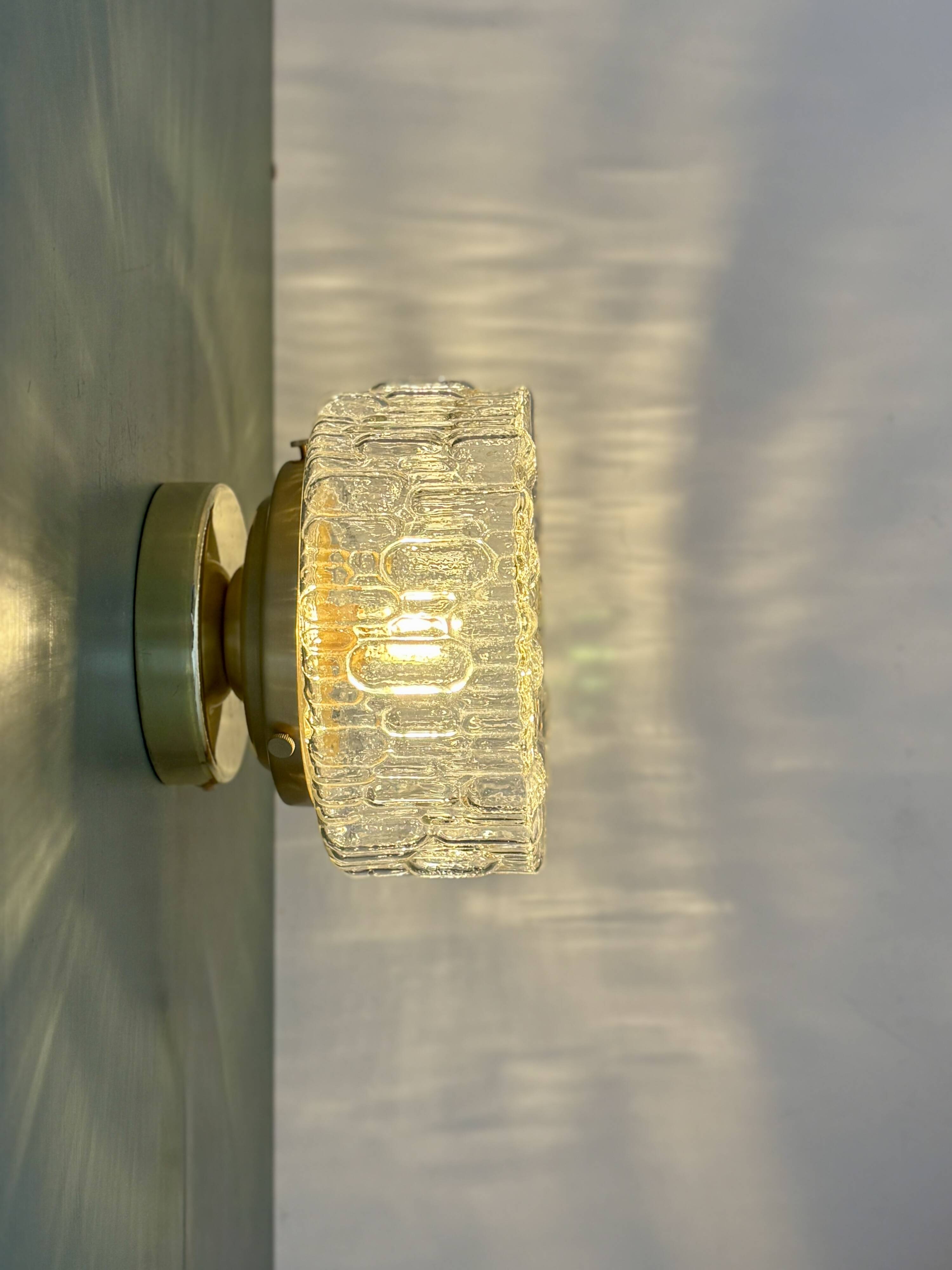 Vintage moulded glass wall or ceiling light globe