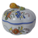 sugar bowl earthenware polychrome  Old Rouen Geo Martel