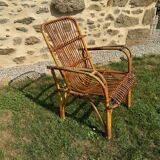 Vintage rattan armchair