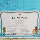 Taride world map of 1970 framed world map