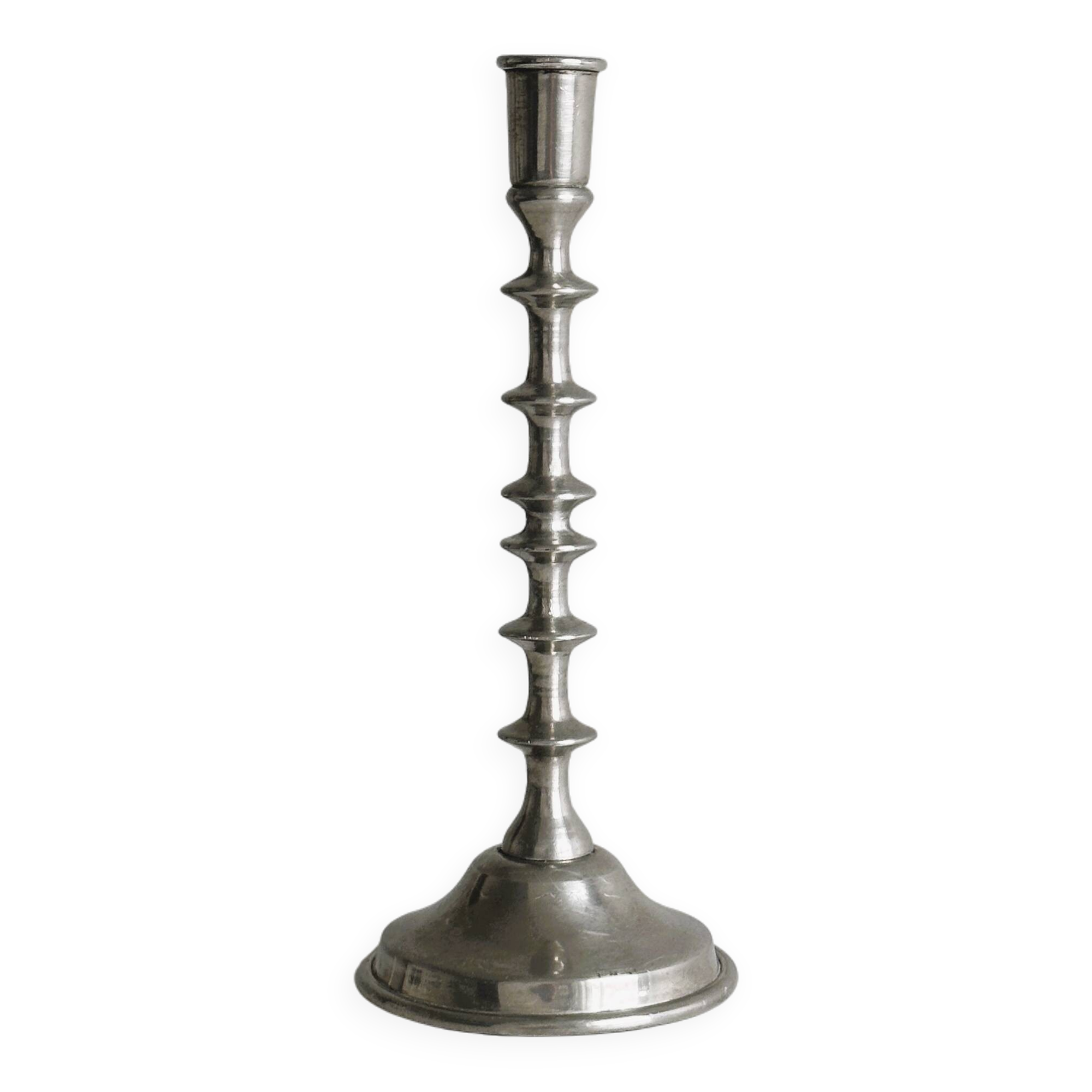 Silver metal candle holder