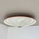 Modernist Stilnovo Style Metal glass Ceiling Flushmount Light, Italy 1950s