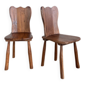 Paire de chaises brutalistes, France 1950