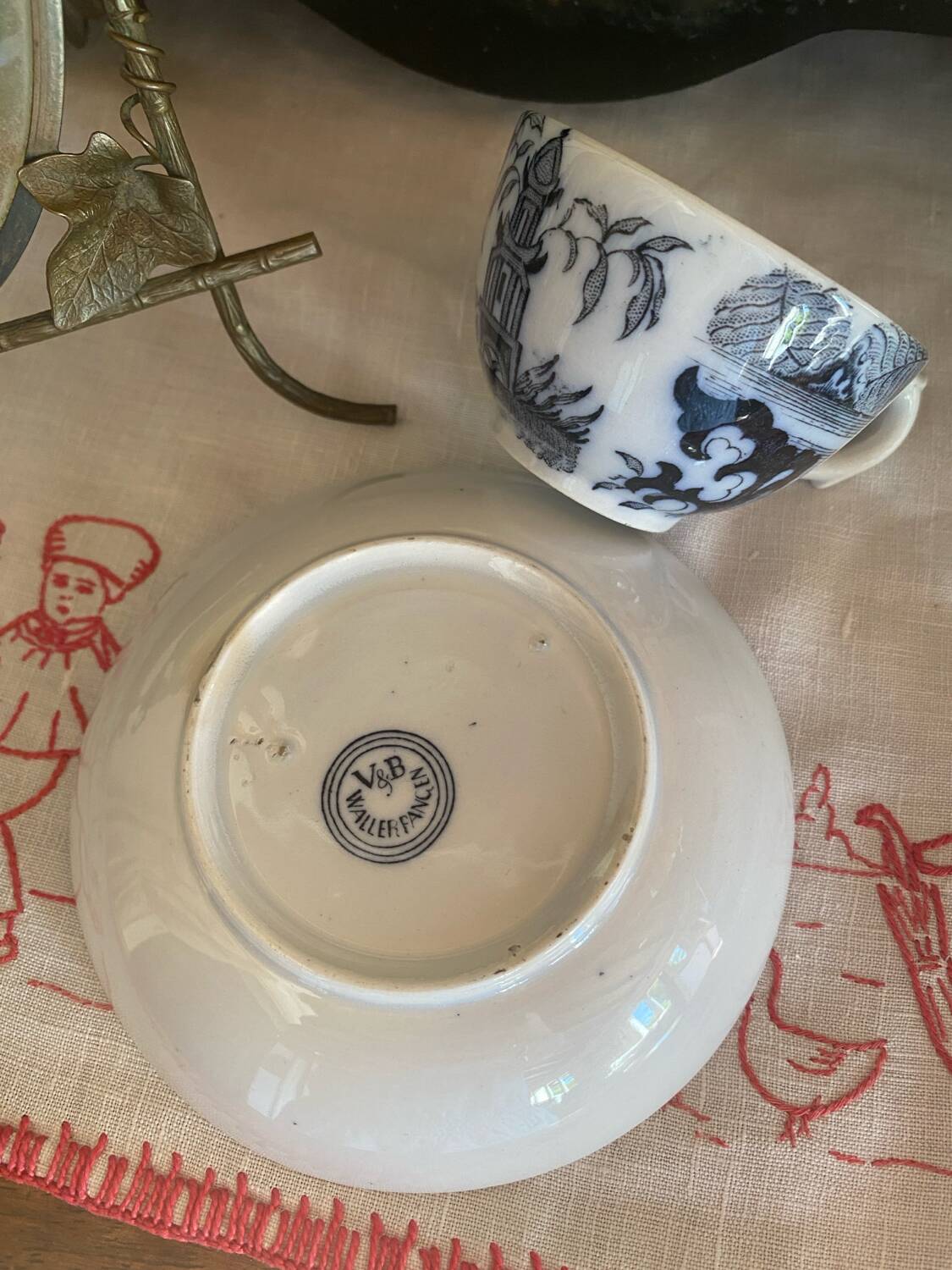 Old Villeroy and Boch cup with Japanese motifs