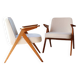 Ensemble de 2 fauteuils vintage en tissu bouclé, années 60