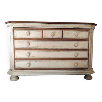 Chic country style oak chest of drawers