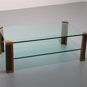 Table de salon en laiton Peter Ghyzcy modèle T14D 1970 Design hollandais