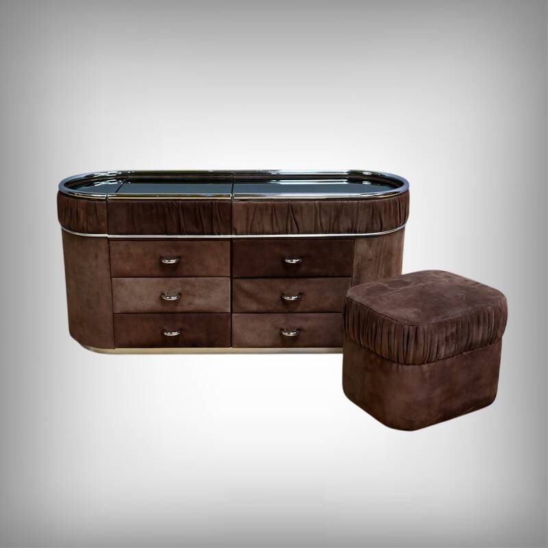 Dressing table and its pouf, Italian design – 1970